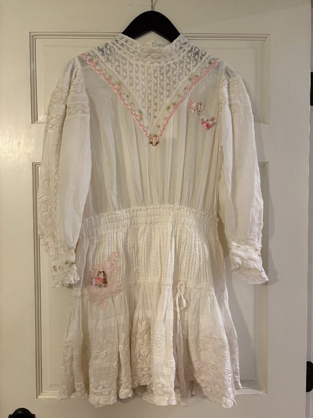 LoveShackFancy White Embroidered Lace Mini Dress NWT | Size L